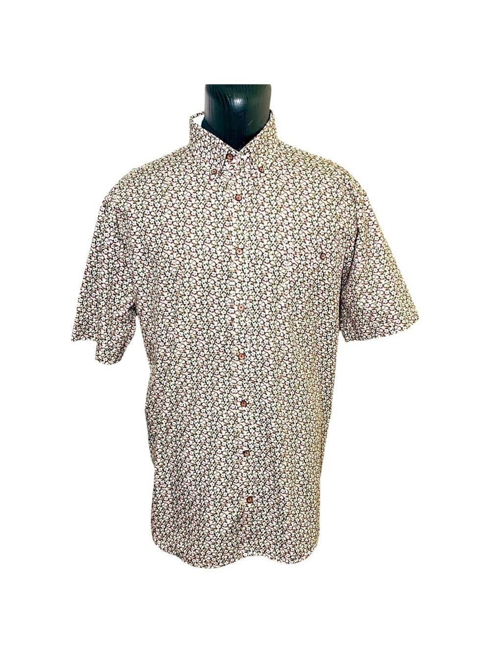 MARCO Floral Casual Button Down Shirt Cotton Relax Fit Short Sleeves Top Sz 1X B